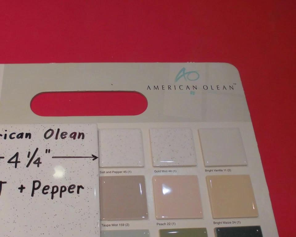 1 pc. Azulejo de cerámica brillante sal + pimienta de American Olean 4-1/4" nuevo stock, como nuevo Foto 2 de 4