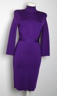 Givenchy Women Purple Bandage Dress Viscose Stretch High Neck Bodycon Wrap Sz S