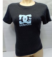 New Girls Kids Vintage 2002 XL DC Shoes Gray Blue Tshirt Cotton MSRP 24