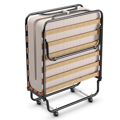 Folding Bed with Mattress, Rollaway Portable Fold Up Guest Beds w/Metal Frame...