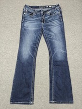 Miss Me Chloe Boot Jeans Womens 34 Blue Medium Wash Bootcut Stretch Embroidered
