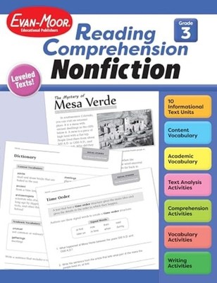 Reading Comprehension: Nonfiction, Grade 3 Teacher Reso -  NEW Evan Moor Educa 2