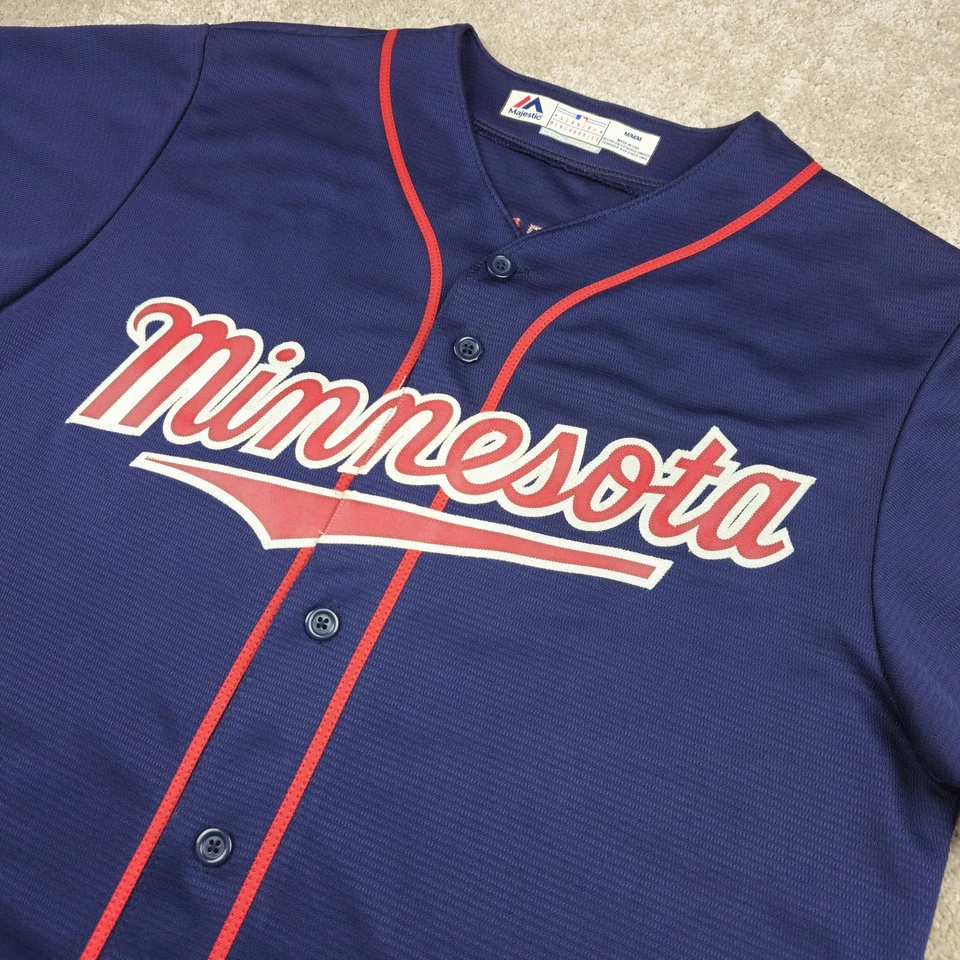 Camiseta de béisbol de los Mellizos de Minnesota para hombre mediana MLB Joe Mauer 7 majestuosa base genial Foto 3 de 4
