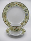 NORITAKE FIESTA FLOWERS - 1 CUP & SAUCER & 1 DINNER PLATE - 0401E