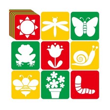 36pcs Spring Summer Drawing Stencils for Kids 8 Inch Sidewalk Chalk... Fast Ship