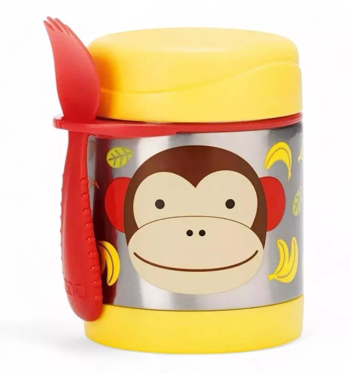 Skip Hop Zoo Monkey Insulated Food Jar Baby Toddler To Go 5 