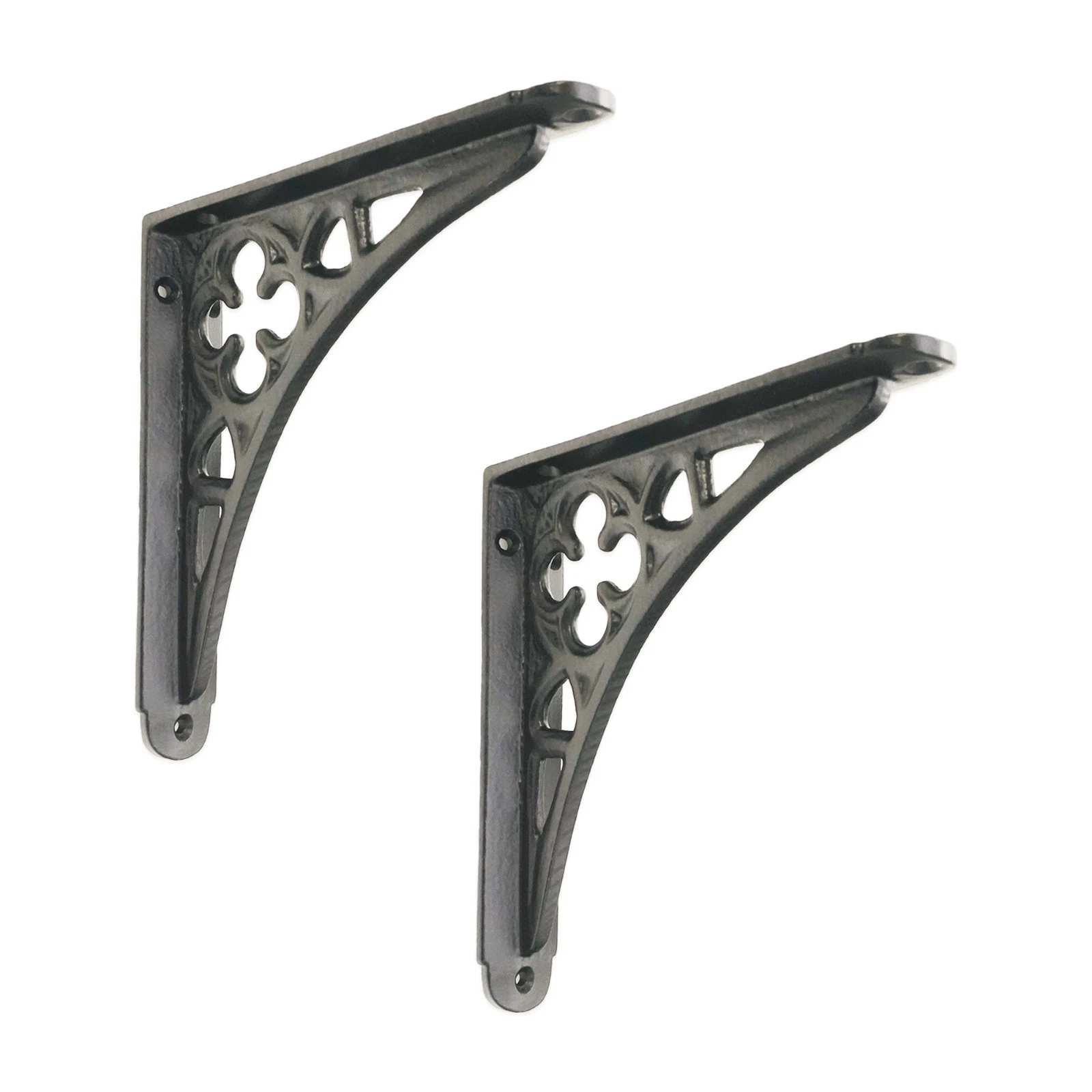 Shelf Bracket Pair of Black Gothic Vintage Cast Iron L- Shaped Shelf Support
Opens in a new window o