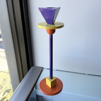 Anna Efverlund Ikea Enameled Metal KONFETTI Candlestick Holder Memphis Style 10''