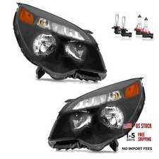 Headlights W/Bulbs for 2010 OE Replacement Black With High Low Beam Bulbs