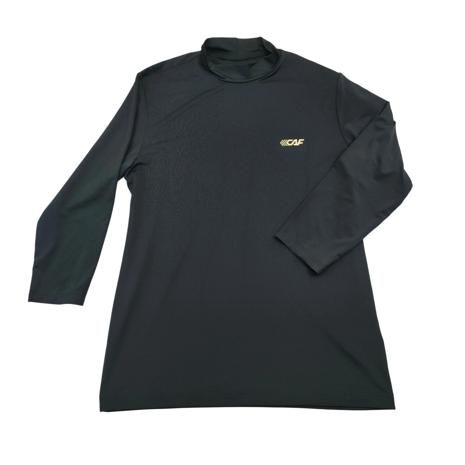 CAF Performance Mock Neck Long Sleeve Athletic Shirt Mens Size 100 L Black Korea