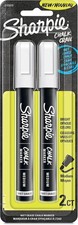 Sharpie Chalk Markers White Wet Erase Medium Tip Pack Of 2 For Blackboards Glass