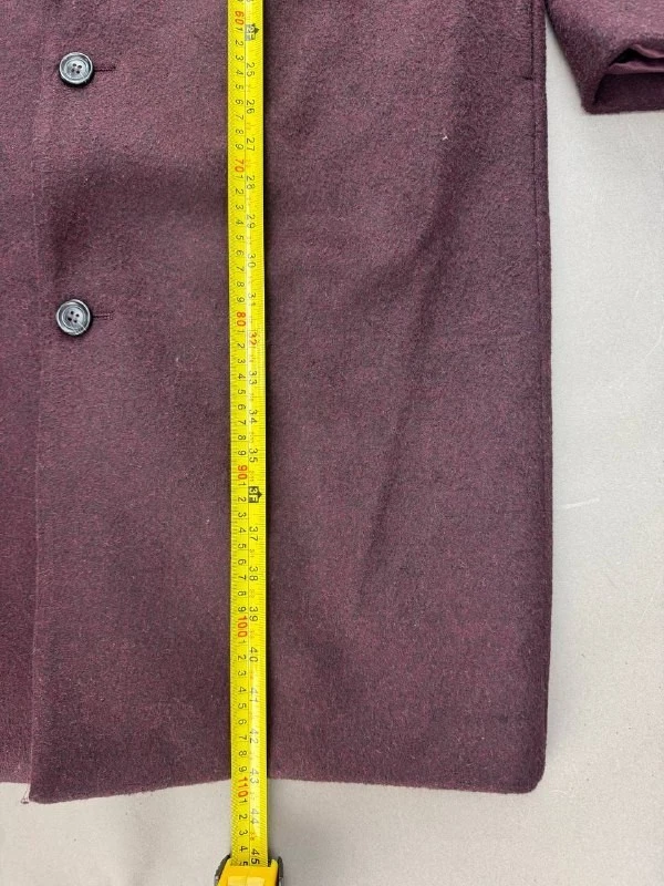 Gabardina Topman para hombre mezcla de lana borgoña talla L Foto 4 de 4