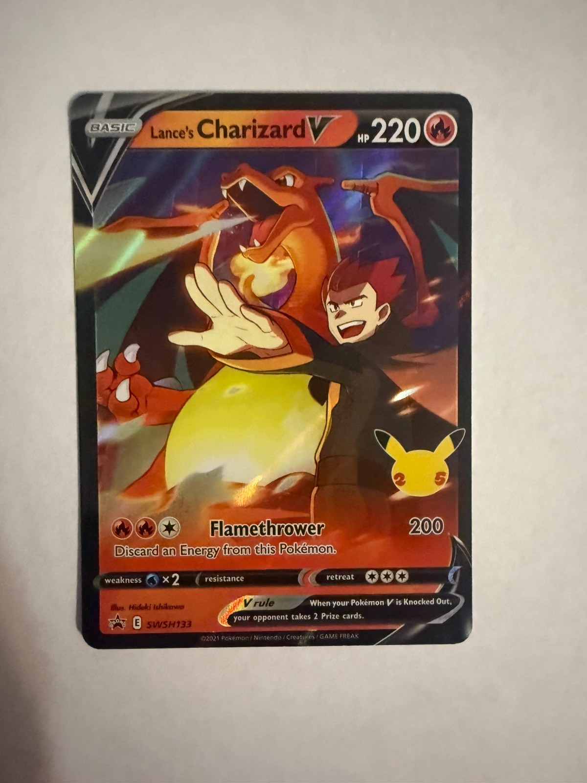 Pokémon TCG Lance’s Charizard V SWSH133 Black Star Promo Celebrations Near Mint