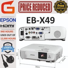 Epson EB-X49 3LCD HDMI Projector 3600 Lumens (940 HRS USED OUT OF 12,000 HRS)