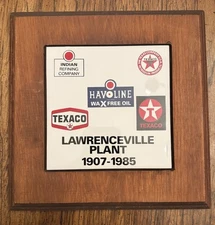 Vintage TEXACO Lawrenceville Plant Wall Plaque 1907 - 1985 The Texas Company