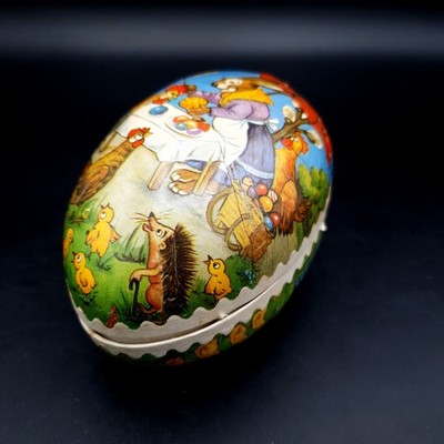 Vintage German Easter Egg Container Pappmaché/Pappe C1940s-89 L11,5cm