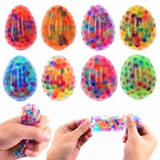 8 Pack Easter Eggs Stress Balls Fidget Toys, 8 Colors Squishy Squeeze Ball To...
