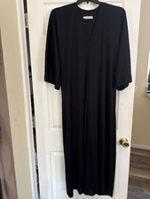 Halston IV Dorian Black Kaftan Dress 70s 80s Caftan One Size Union Made One Size