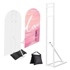 Yudlto 2 Pack White Wedding Backdrop Stand, Adjustable Metal Arch with
