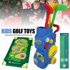 Golf-Set für Kinder | Mini Golfspielzeug mit Tragekoffer auf Rädern, 4 Schlägern