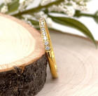 2mm Gold Titanium Stackable Ring CZ Hypoallergenic Unisex Band for Christmas Gif — photo 1