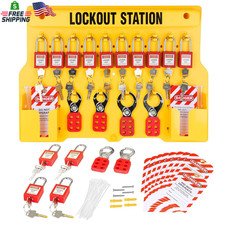 Lockout Tagout Station with Loto Devices Lock Out Tag Out Kit Board Include 14 P