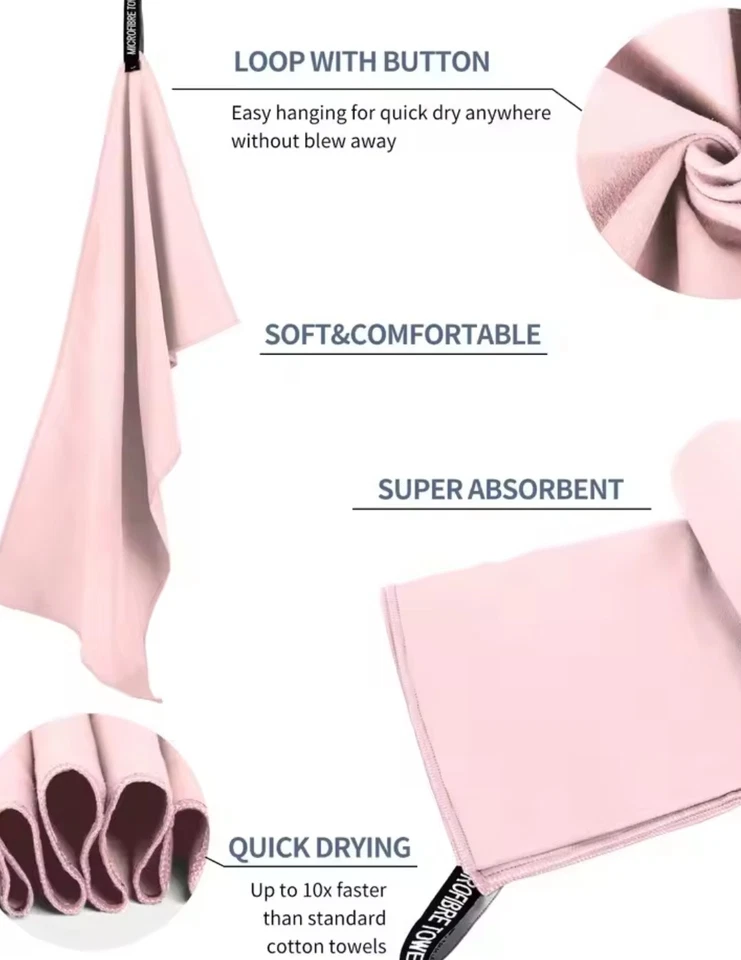 Toalla de microfibra deportiva súper absorbente de secado rápido 1 pieza Foto 2 de 4