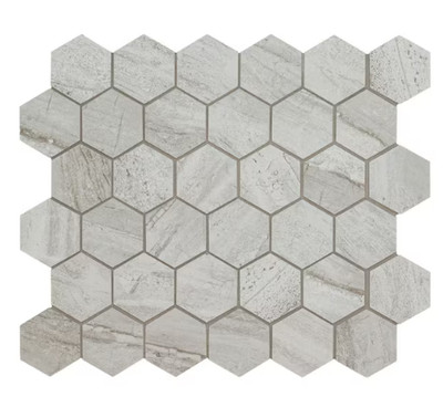 Vigo Gris 2 in. Hexagon 12in x 12in Matte Ceramic Mosaic Floor Wall Tile 1 sqft