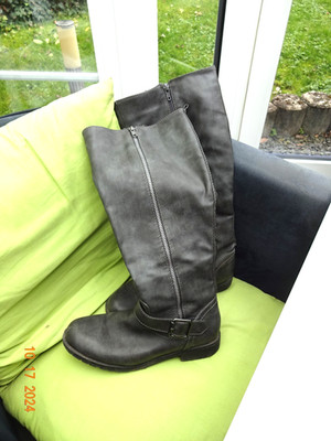 Stiefel Damen in grau Gr. 38 von Didoa Leder Innen durchgehender Reißverschluß