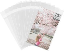 100 Pack Acid-Free 5 1/2 x 8 1/8 inches Crystal Clear Sleeves Storage Bags fo...