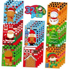 Christmas Stickers for Kids 32PCS Christmas Stickers for Crafts Kids Make Your