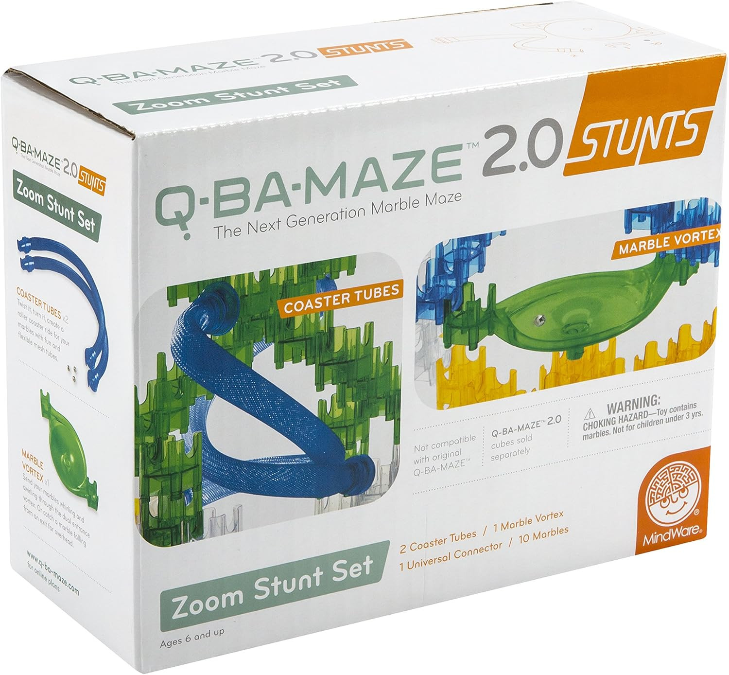 Mindware Q-BA-MAZE Zoom stunt set The Next Generation Marble Game