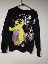 Womens L Sweatshirt Disney Nightmare before Christmas Jack Skellington & Friends