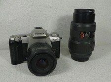 PENTAX MZ-10 35mm Film SLR Camera w/ 35-80mm  70-210mm Lenses   Tested Working