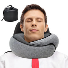 1PCS Travel Neck Pillow Memory Foam U-Shaped Snail Style Sleep Support -NEW