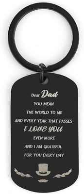 Schlüsselanhänger schwarz farbig für Papa. Lieber Papa Du bedeutest mir die Welt. Geschenk für Papa