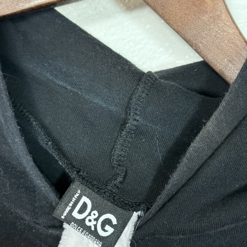 Dolce & Gabbana Big Logo Spell Out Hoodie Black Vintage Made In Italy Faded XL - Picture 4 of 6