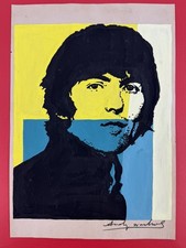 Andy Warhol Disegno su carta (fatto a mano) firmato e timbrato tecnica mista.