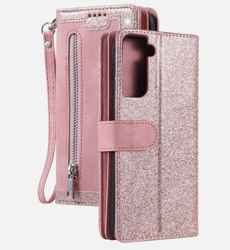 Zipper Women/Girl Leather Card Wallet Magnetic Phone Case Co