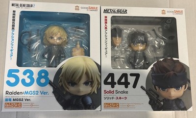 Nendoroid Lot Of 2: Solid Snake & Raiden Set GSC Metal Gear Solid  US SELLER 