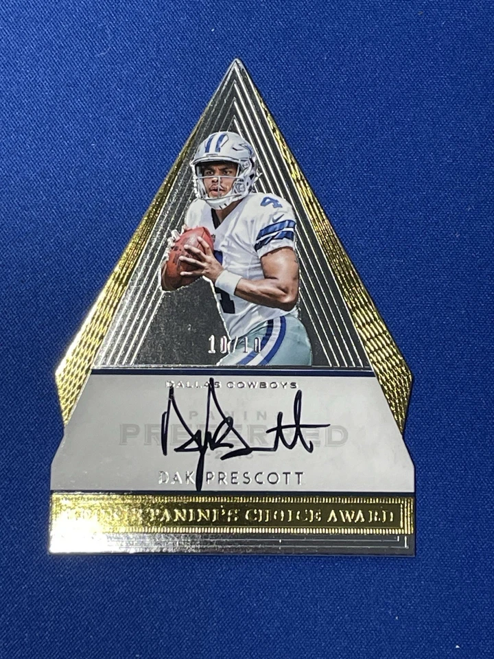 Dak Prescott Auto RC 2016 Panini Preferred Choice Award Rookie Cowboys GOLD /10 - Image 4 of 4