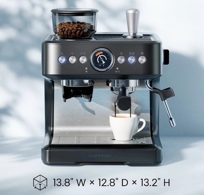 Chefman Crema Deluxe Espresso Machine with Double Boiler, Use Milk Frother...