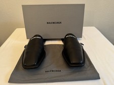 Balenciaga Mule Slippers - Men s Black Leathe...