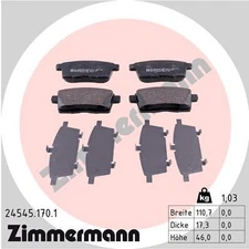 Rear Axle Zimmermann 24545.170.1 Brake Pad Set, Disc Brake for Mazda, Mazda