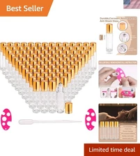 100 Pack 10ml Clear Glass Roller Bottles with Leak Proof Stainless Steel Balls