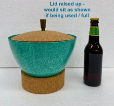 Vtg MCM Kimball Collee California Fiberglass & Cork Ice Bucket - Planter - Pail 