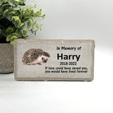 Hedgehog Memorial - Personalized Pet Memorial Stone- Pet sympathy Gift