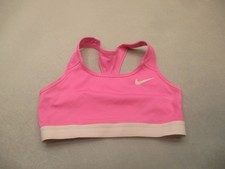 Nike Size M Womens Pink Unlined Wireless Racerback Logo Activewear Sports Bra 4B