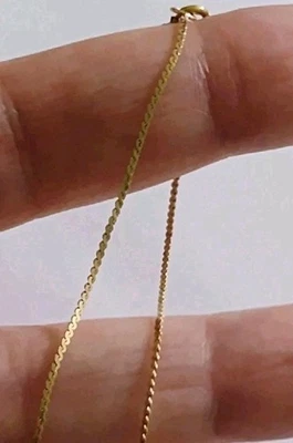 Vintage Fußkettchen 14k Gelbgold 9" Zoll lang Serpentin Gliederkette - Bild 1 von 4