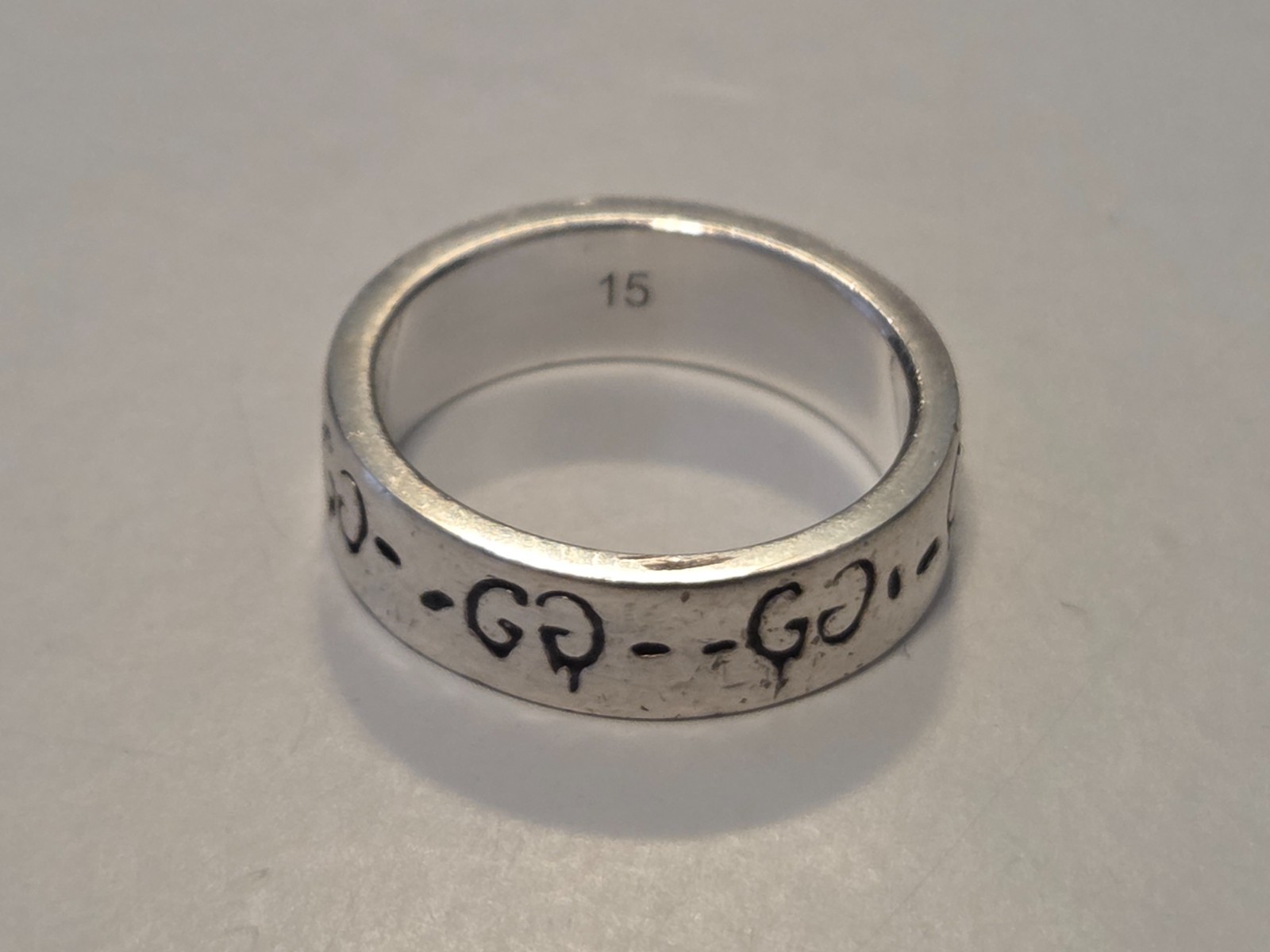 GUCCI 925 STERLING SILVER GHOST PATTERN SILVER RI… - image 3